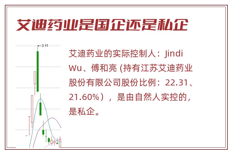 艾迪药业是国企还是私企