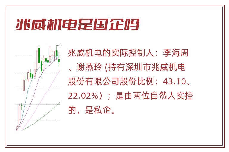 兆威机电是国企吗