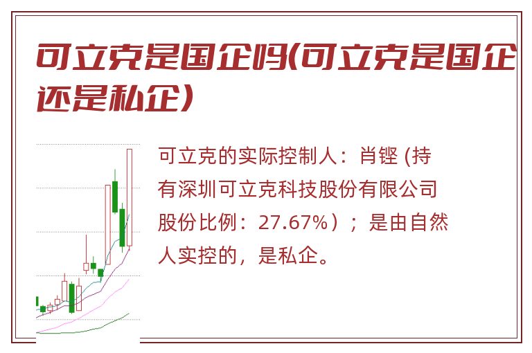 可立克是国企吗（可立克是国企还是私