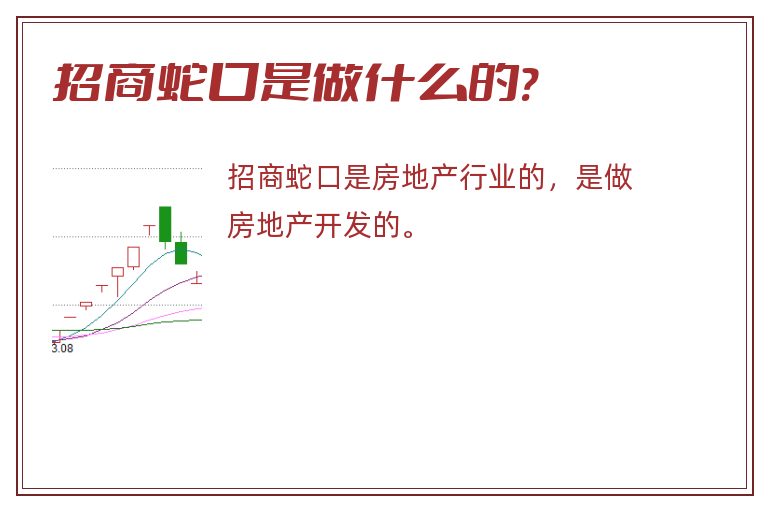 招商蛇口是做什么的?