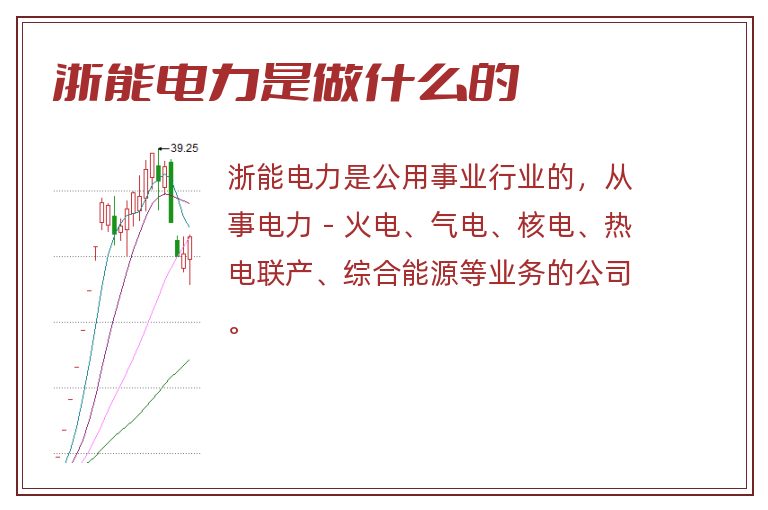 浙能电力是做什么的