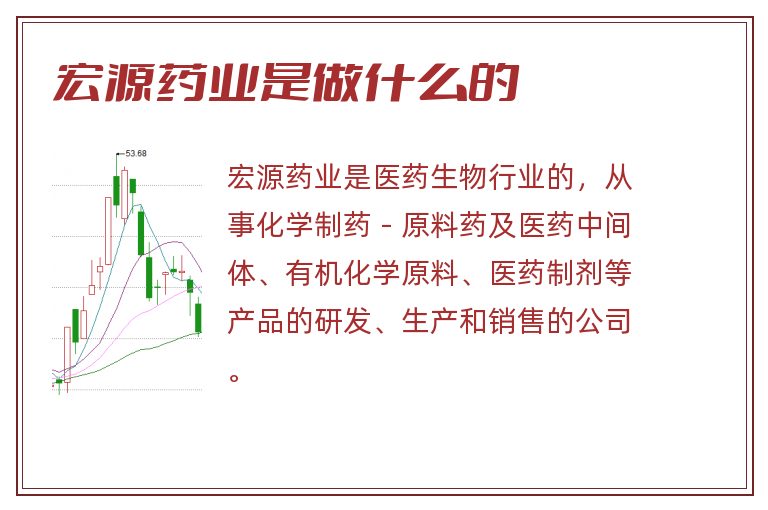 宏源药业是做什么的