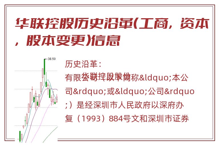 华联控股历史沿革（工商，资本，股本变更）信息