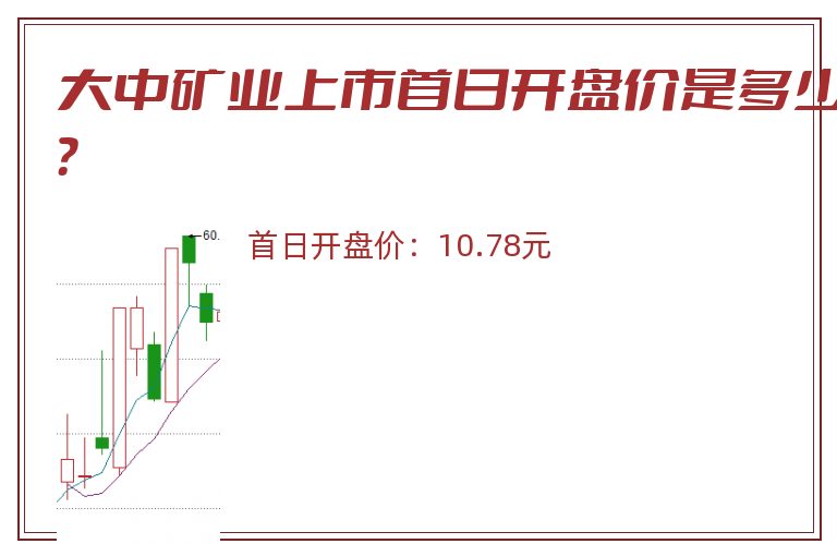 大中矿业上市首日开盘价是多少？
