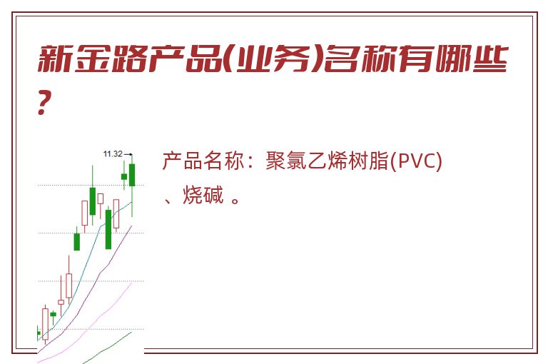 新金路产品（业务）名称有哪些？