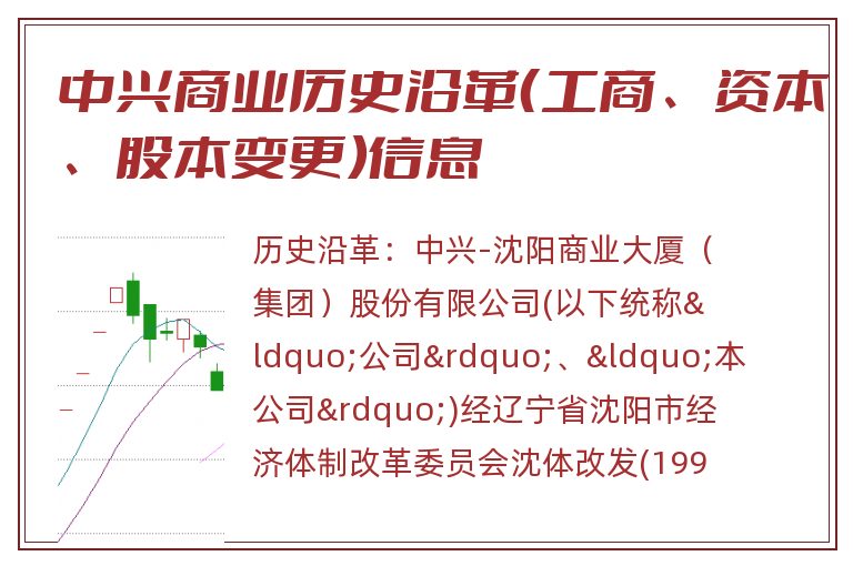 中兴商业历史沿革（工商、资本、股本变更）信息
