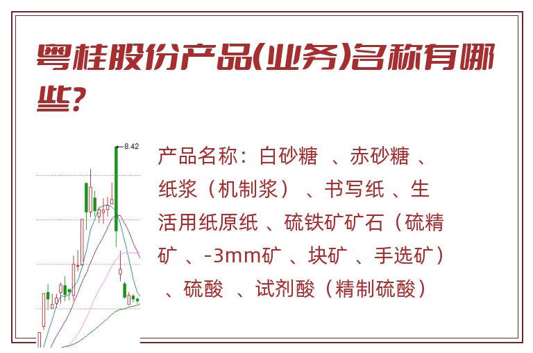 粤桂股份产品（业务）名称有哪些？