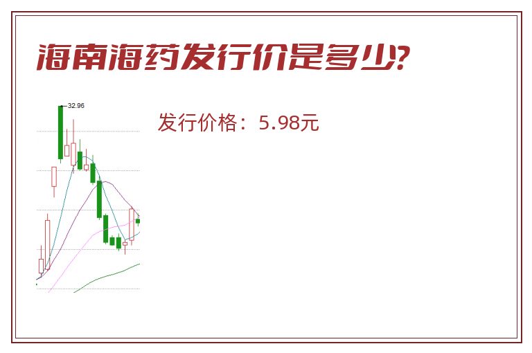 海南海药发行价是多少？