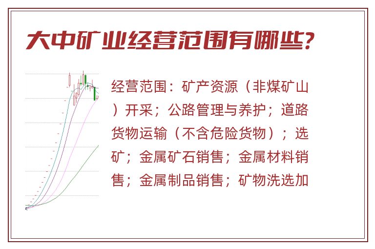 大中矿业经营范围有哪些？