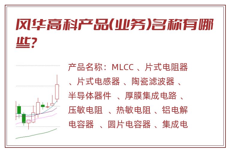 风华高科产品（业务）名称有哪些？