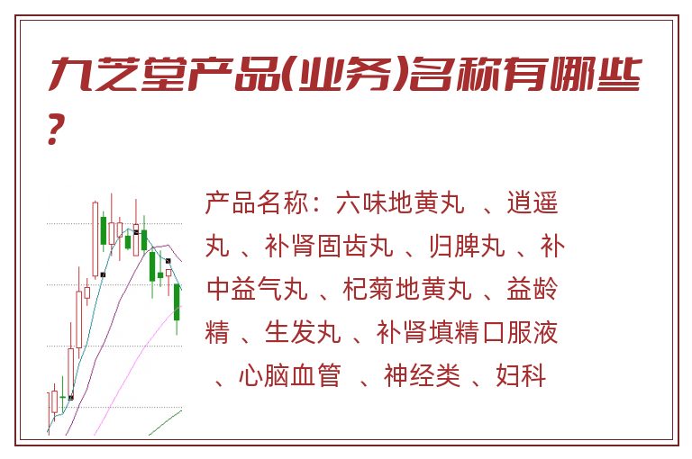 九芝堂产品（业务）名称有哪些？