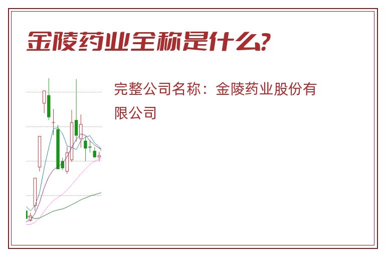 金陵药业全称是什么？