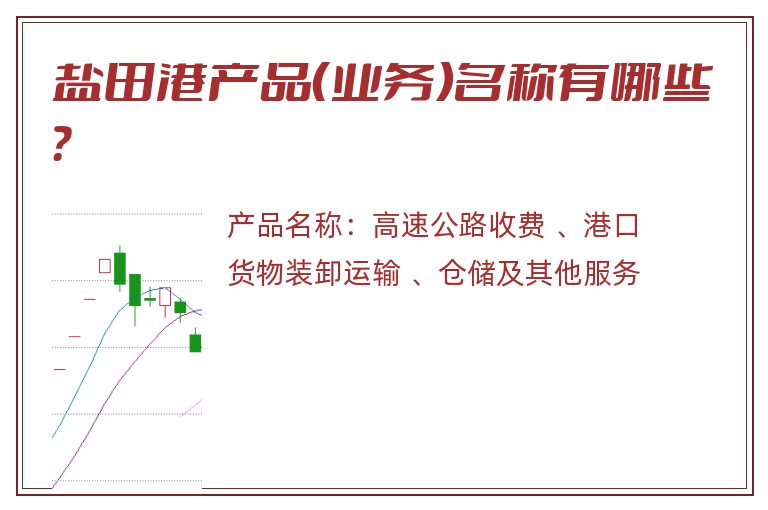 盐田港产品（业务）名称有哪些？