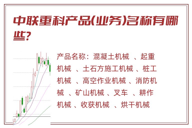 中联重科产品（业务）名称有哪些？