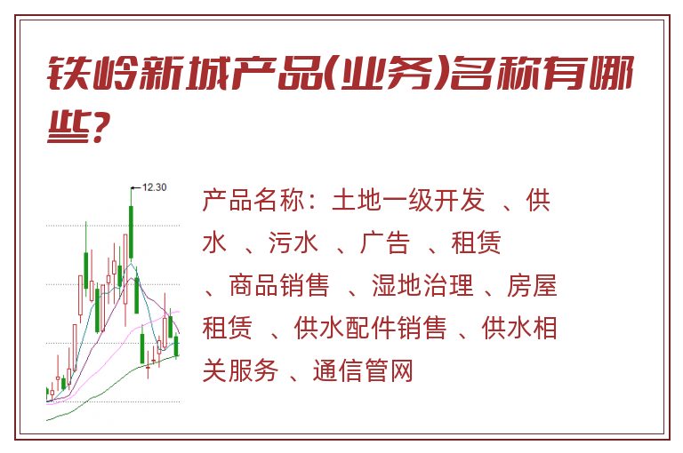 铁岭新城产品（业务）名称有哪些？