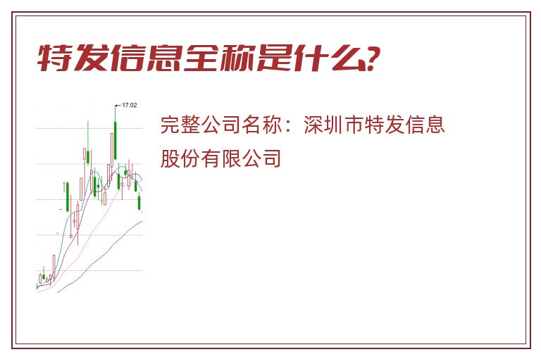 特发信息全称是什么？