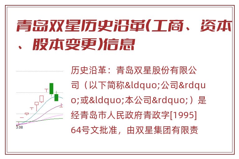 青岛双星历史沿革（工商、资本、股本变更）信息