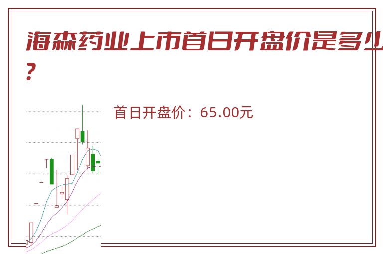 海森药业上市首日开盘价是多少？