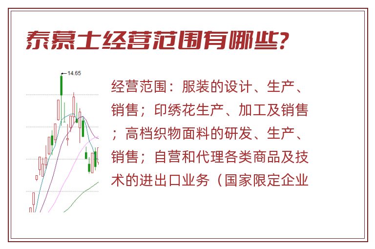 泰慕士经营范围有哪些？