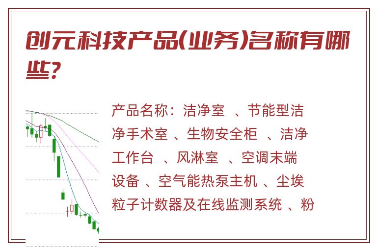 创元科技产品（业务）名称有哪些？