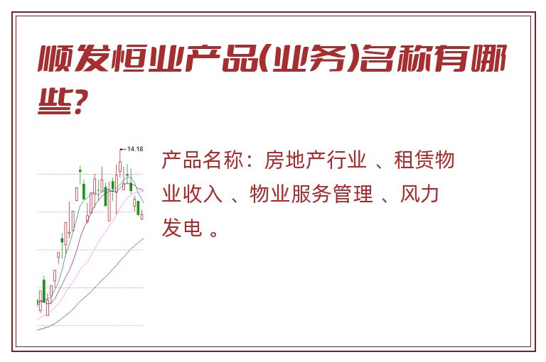 顺发恒业产品（业务）名称有哪些？