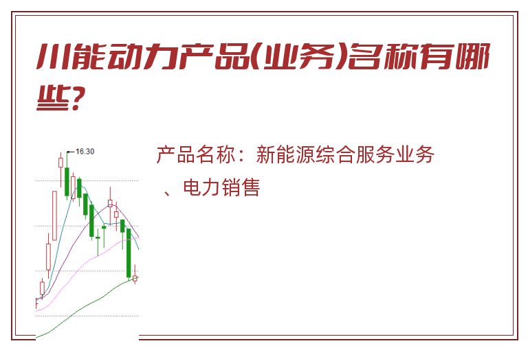 川能动力产品（业务）名称有哪些？