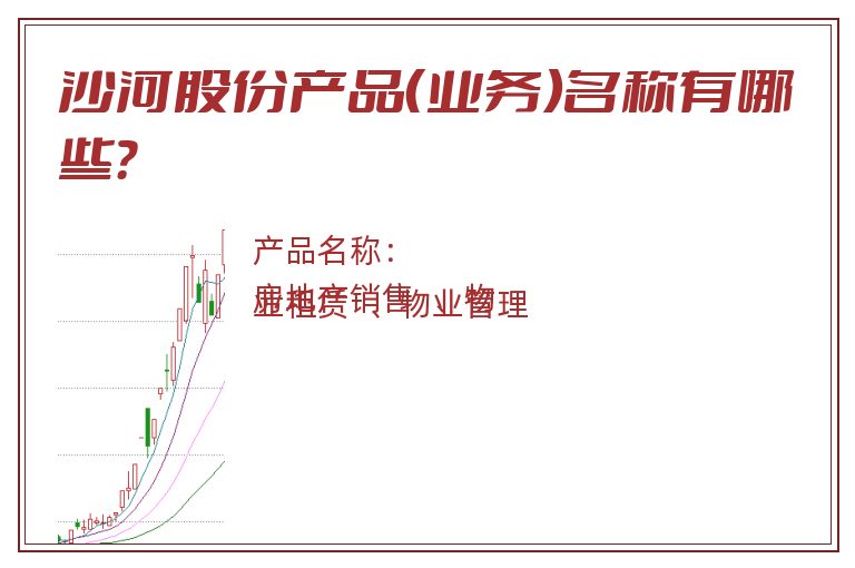 沙河股份产品（业务）名称有哪些？