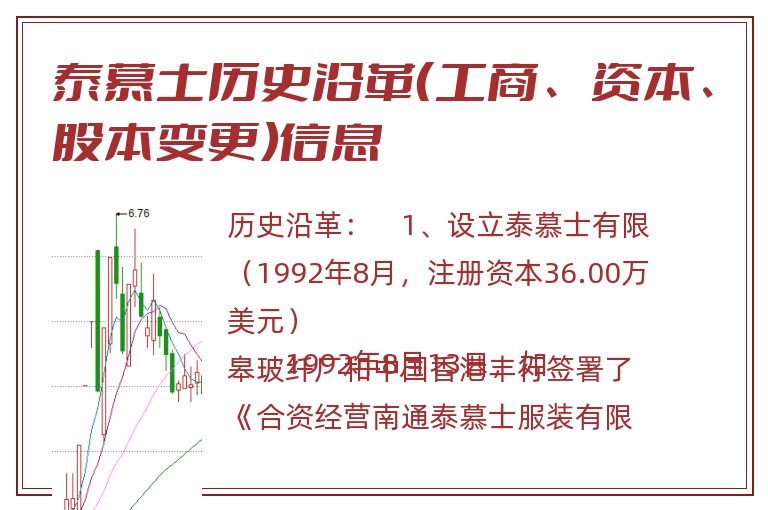 泰慕士历史沿革（工商、资本、股本变更）信息