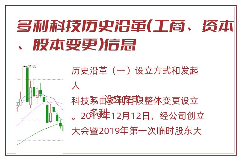 多利科技历史沿革（工商、资本、股本变更）信息