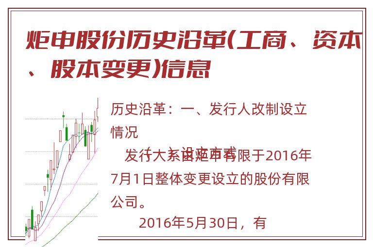 炬申股份历史沿革（工商、资本、股本变更）信息