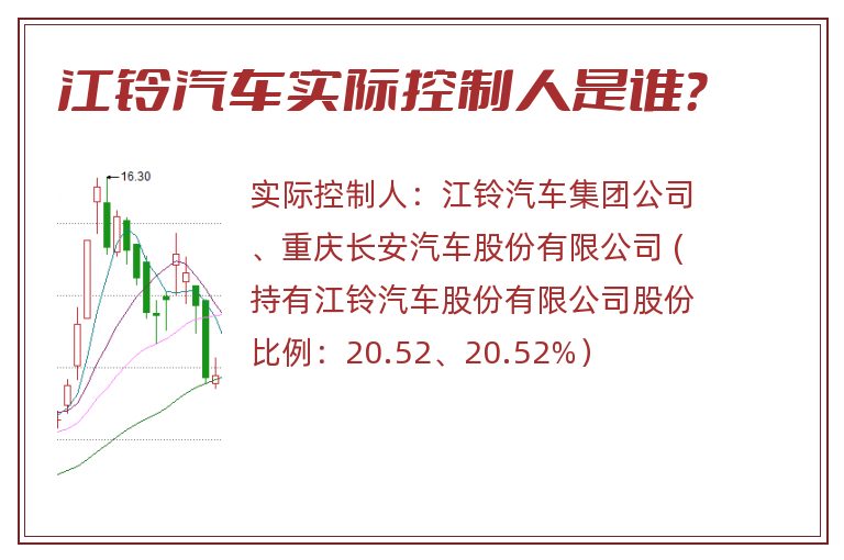 江铃汽车实际控制人是谁？