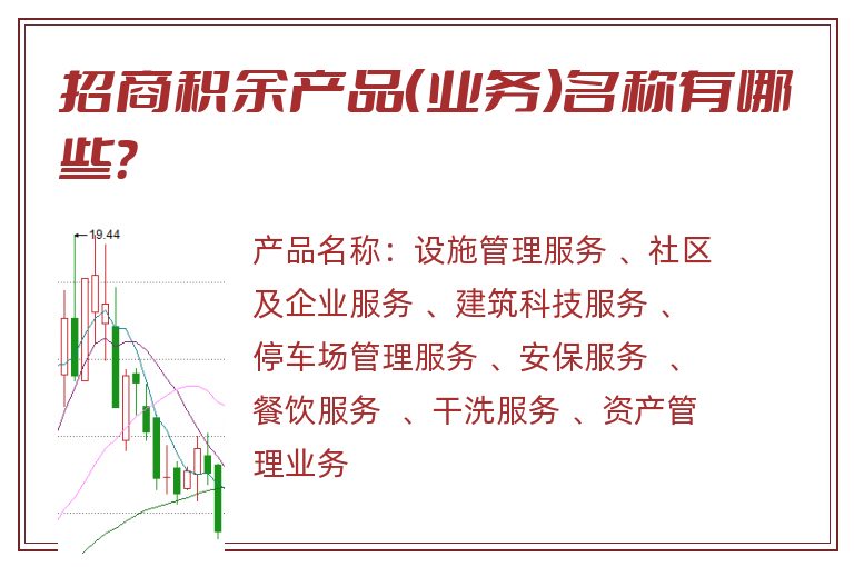 招商积余产品（业务）名称有哪些？