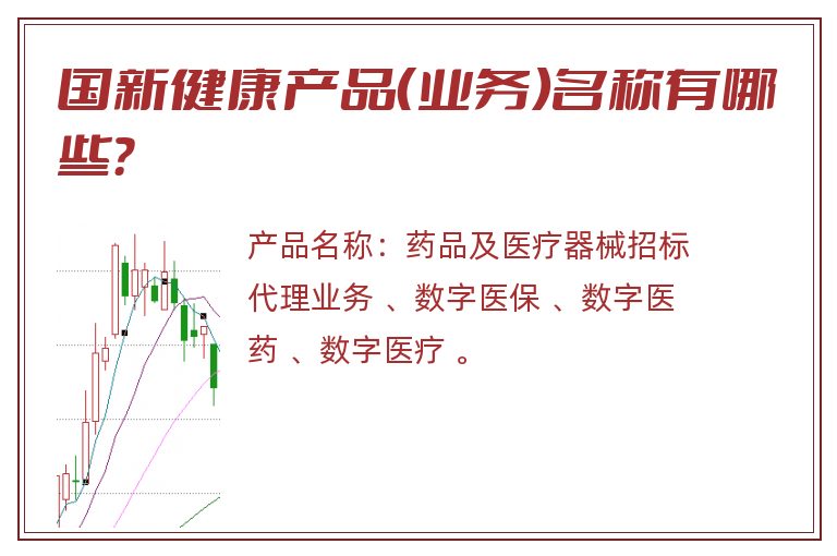 国新健康产品（业务）名称有哪些？