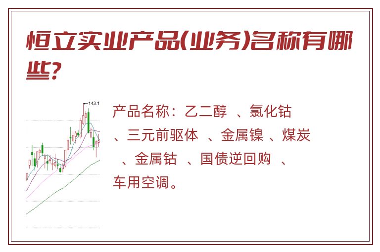恒立实业产品（业务）名称有哪些？