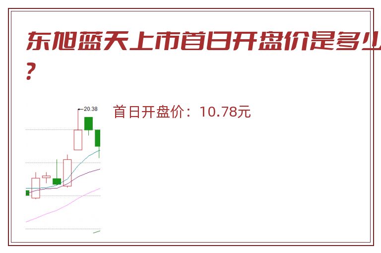 东旭蓝天上市首日开盘价是多少？
