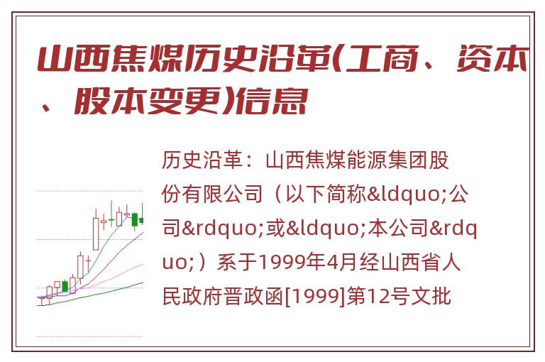 山西焦煤历史沿革（工商、资本、股本变更）信息