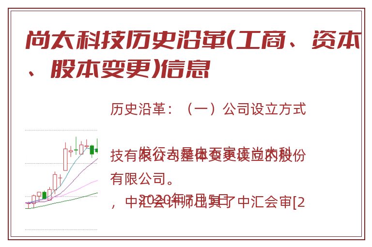 尚太科技历史沿革（工商、资本、股本变更）信息
