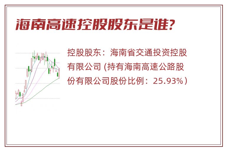 海南高速控股股东是谁？
