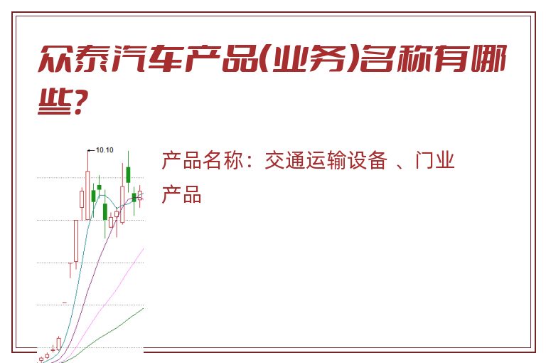 众泰汽车产品（业务）名称有哪些？
