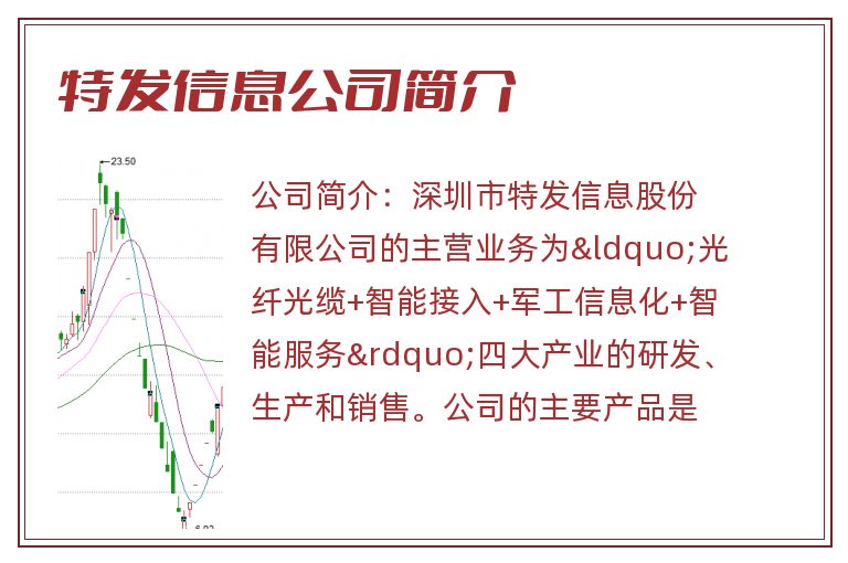 特发信息公司简介
