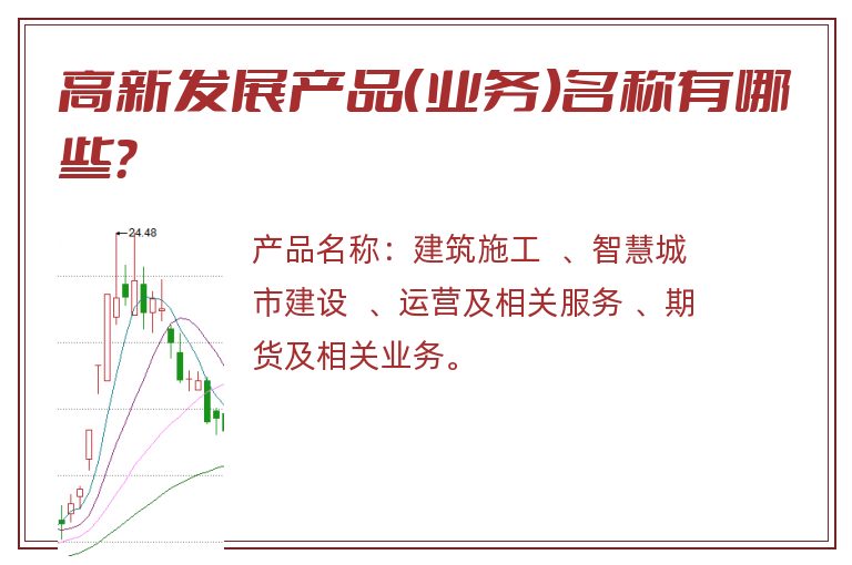 高新发展产品（业务）名称有哪些？