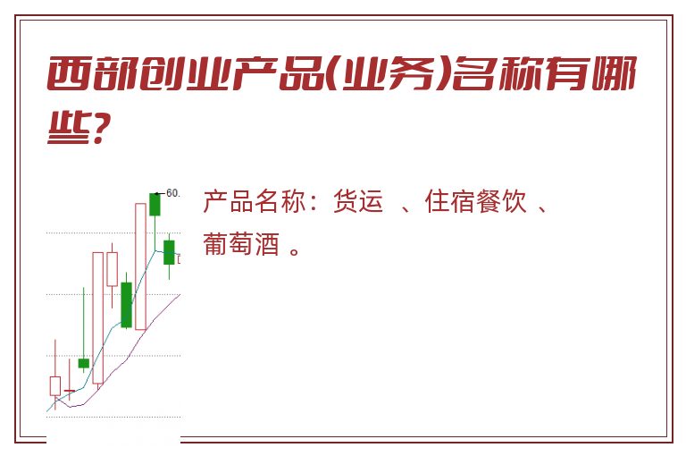 西部创业产品（业务）名称有哪些？