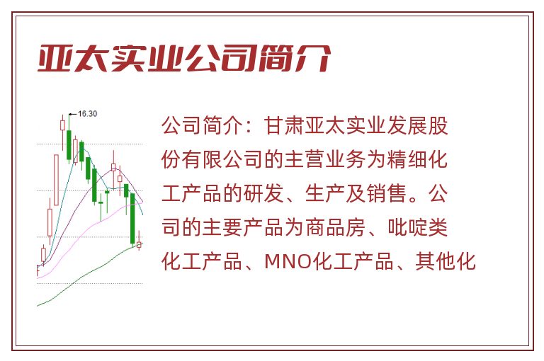 亚太实业公司简介