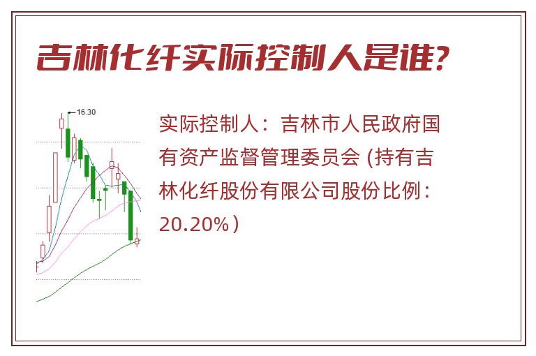 吉林化纤实际控制人是谁？