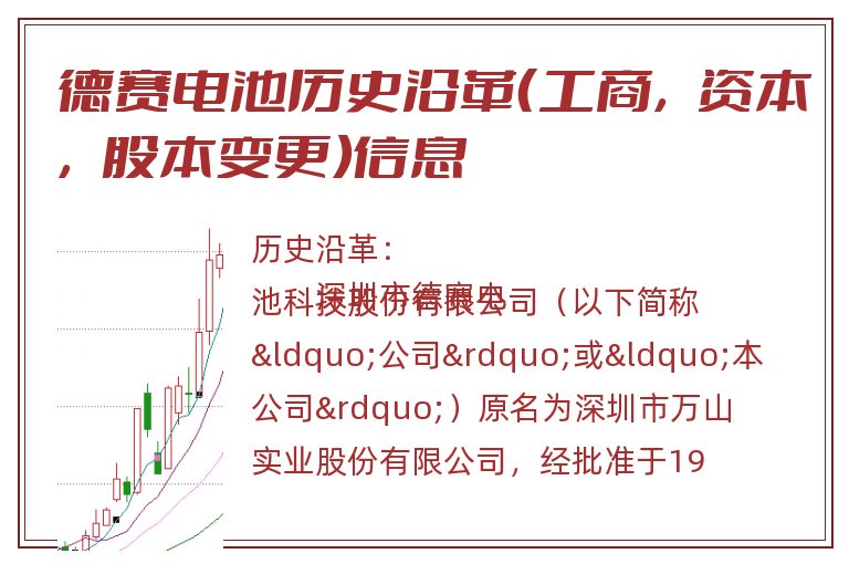 德赛电池历史沿革（工商，资本，股本变更）信息