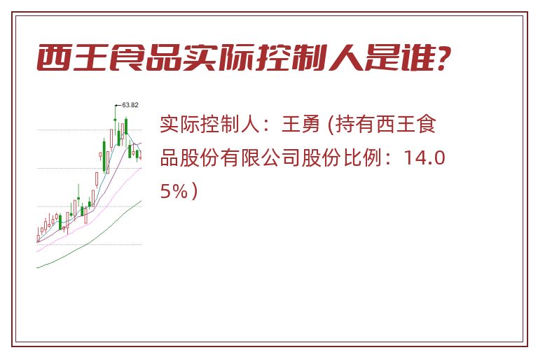 西王食品实际控制人是谁？