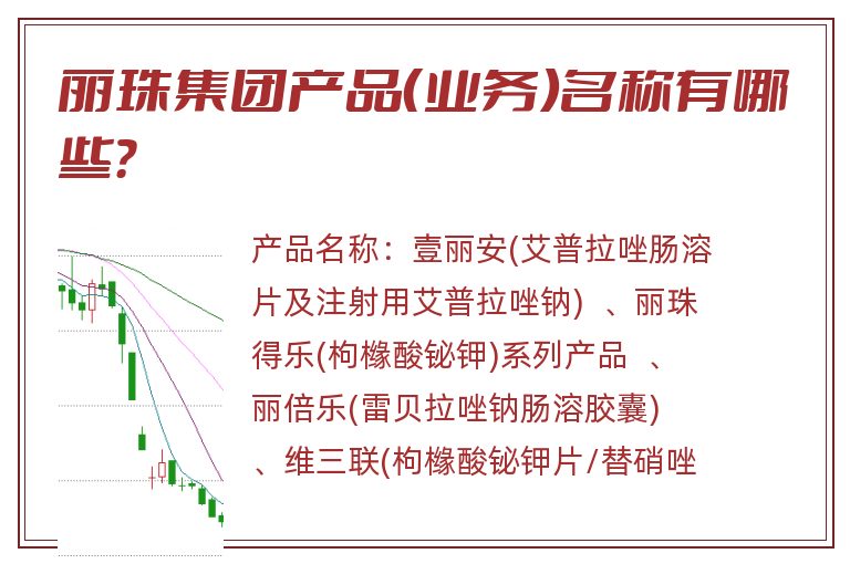 丽珠集团产品（业务）名称有哪些？