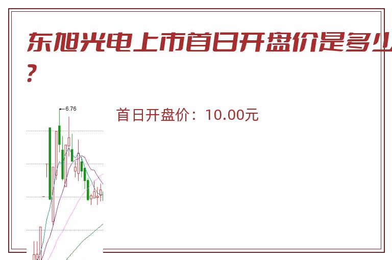 东旭光电上市首日开盘价是多少？