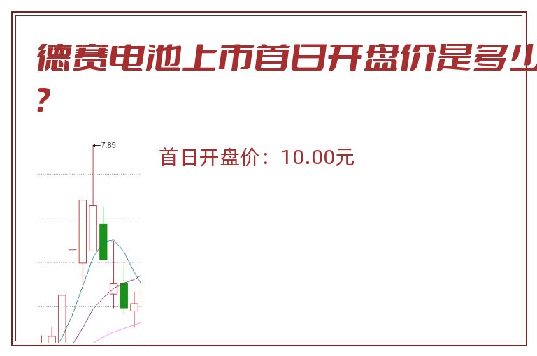 德赛电池上市首日开盘价是多少？