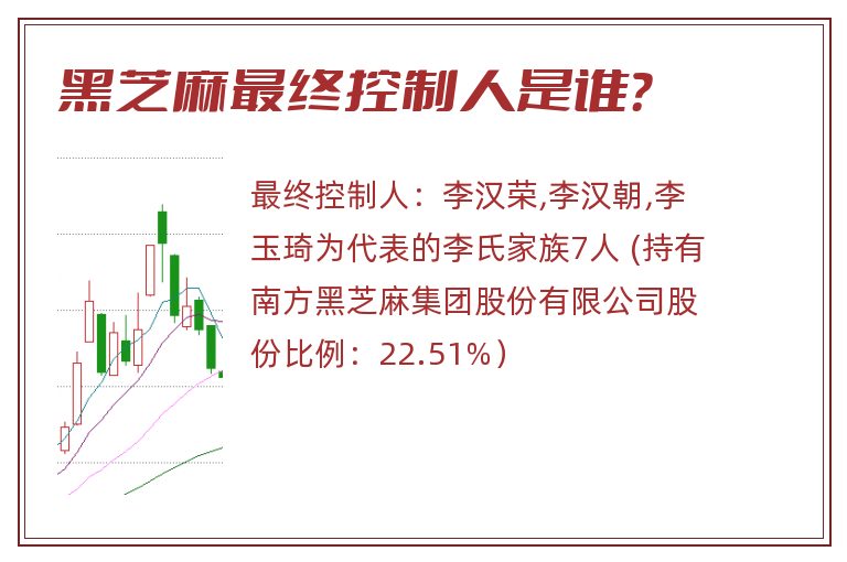 黑芝麻最终控制人是谁？